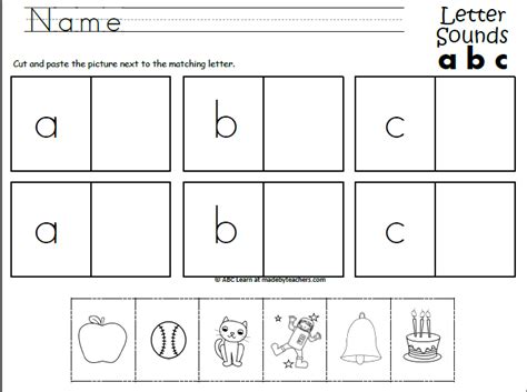 Beginning Sounds Abc Cut And Paste Made By Cut And Paste Abc - Cut And Paste Abc