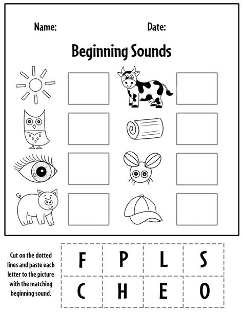 Beginning Sounds Cut And Paste Worksheets For Kindergarten Kindergarten Beginning Sound Worksheets - Kindergarten Beginning Sound Worksheets