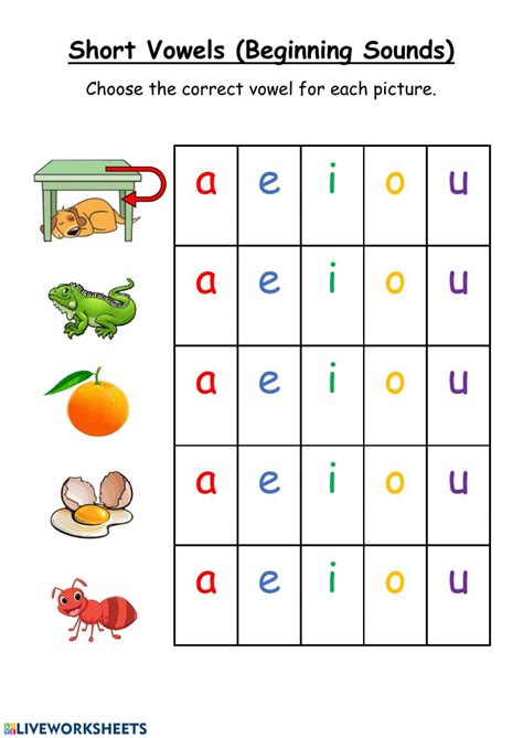 beginning sounds vowels worksheet vowel worksheets vowel beginning
