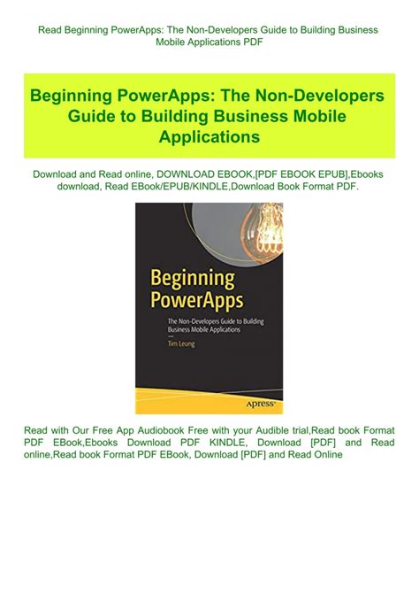 Beginning PowerApps: The Non-Developers Guide to Building Business Mobile Applications