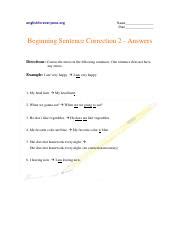 Read Beginning Sentence Correction 2 Answers 