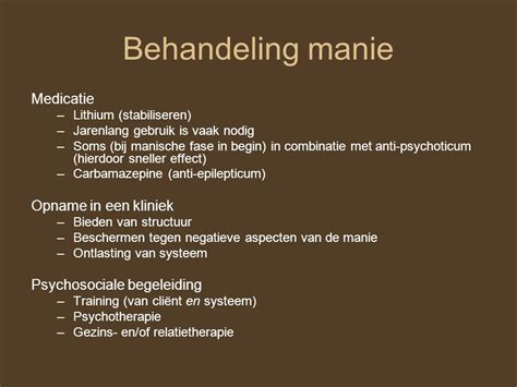 behandeling manie