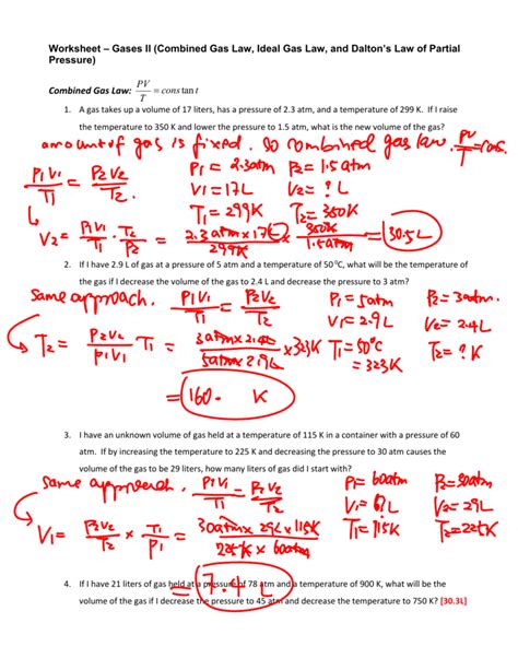 behavior of gases practice problems answers