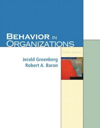 Read Online Behavior In Organizations 9Th Edition 