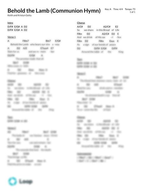 behold the lamb chord sheets