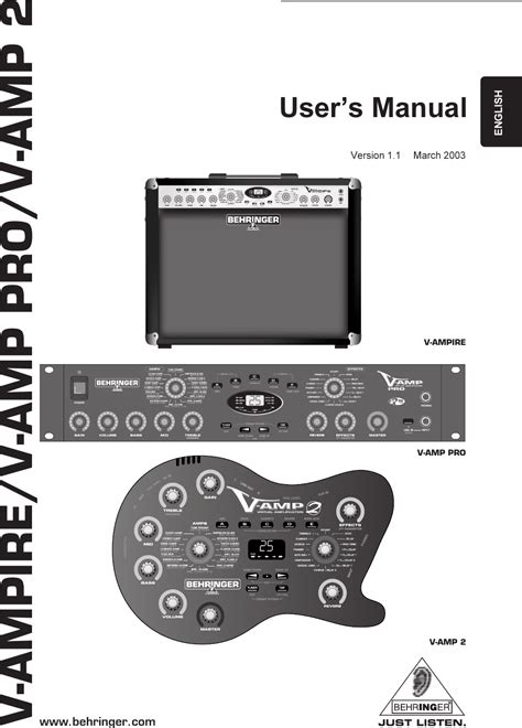 Read Behringer Amp User Guide 