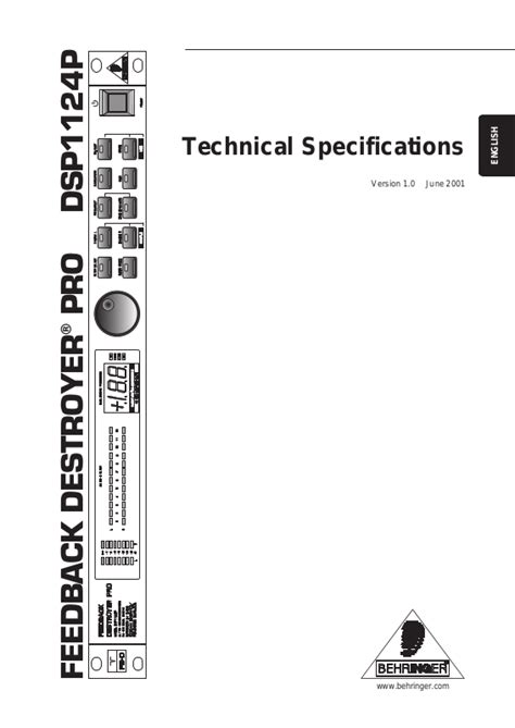 Read Online Behringer Dsp1124P User Guide 