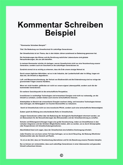 Beispiel Für Kommentar