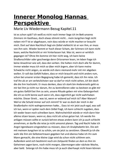 Beispiel Innerer Monolog