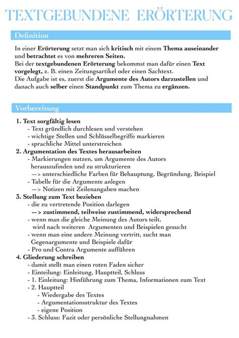 Beispiel Textgebundene Erörterung