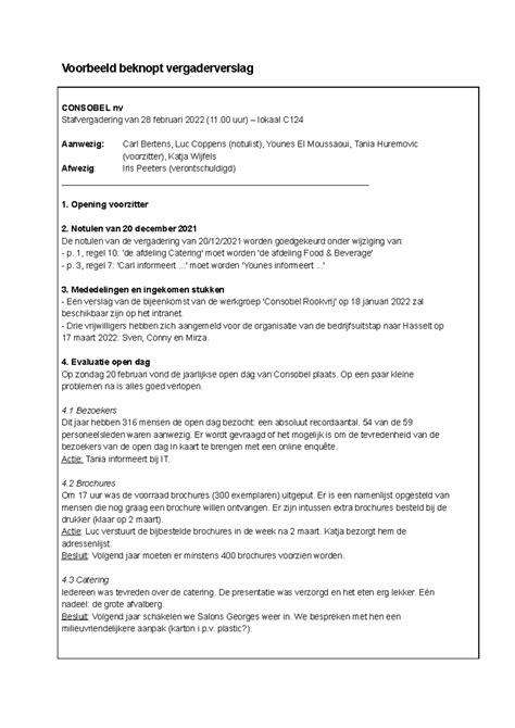 beknopt verslag