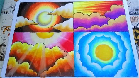 Belajar Gradasi Warna Langit Menggunakan Crayon Greebel Yang Warna Gradasi Langit - Warna Gradasi Langit