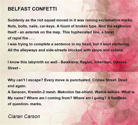 Belfast Confetti Quotes
