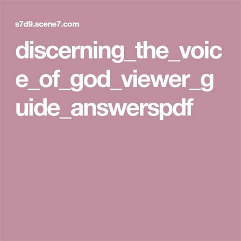 Read Believing God Viewer Guide Answers 