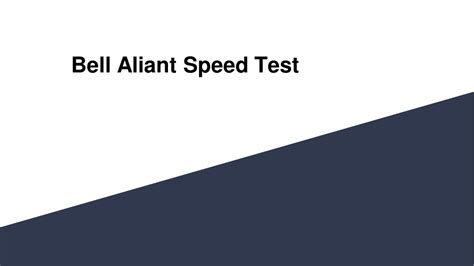 Bell Aliant Speed Test