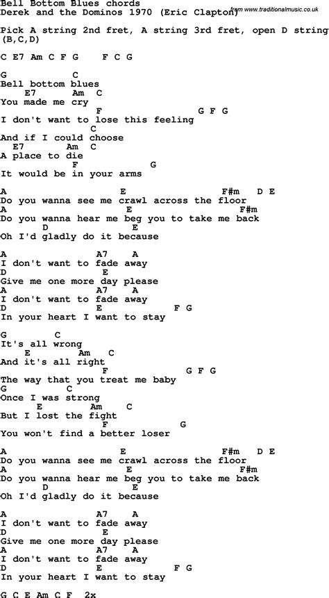 Bell Bottom Blues Lyrics