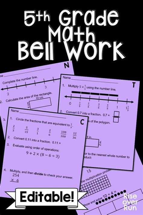 Bell Work For 5th Grade   Bell Work For 5th Grade Math Tpt - Bell Work For 5th Grade