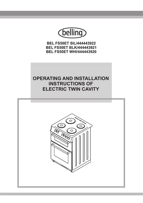 Read Online Belling Oven Installation Guide 