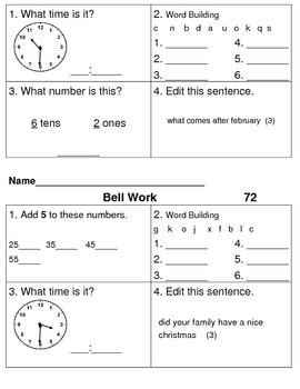 Bellwork Worksheets Math Bell Work - Math Bell Work