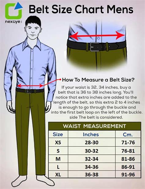 Belt Size Men S Chart