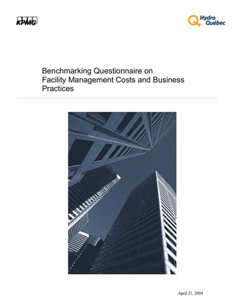 Benchmarking Questionnaire On Facility Management Costs