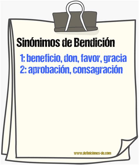 Bendicion Sinonimo