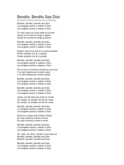 Bendito Bendito Letra