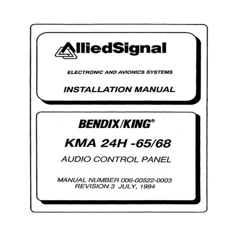 Bendix King Kma 24h Installation Manual
