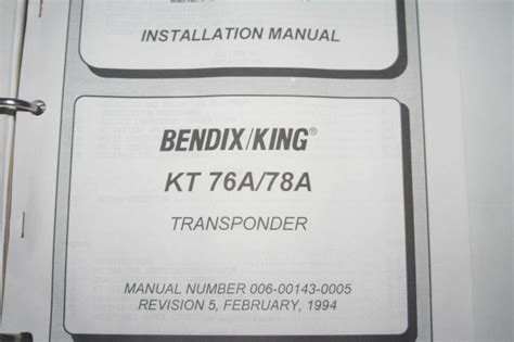 Read Bendix King Kt76A Transponder Installation Manual 
