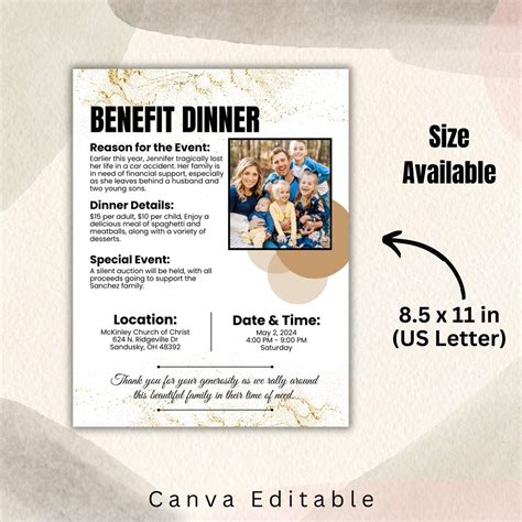Benefit Dinner Flyer