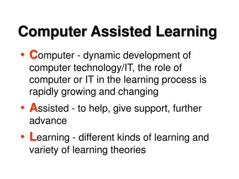 Benefits Of Computer Assisted Learning