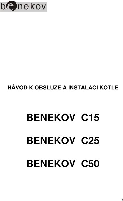 Full Download Benekov C15 Benekov C25 Benekov C50 Pdf 