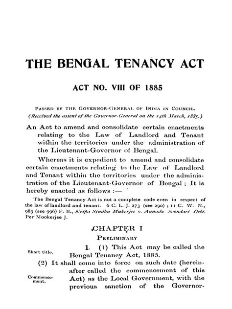 Bengal Tenancy Act