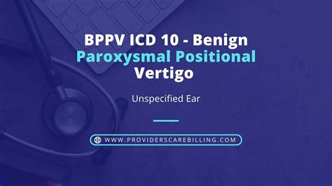 Benign Positional Vertigo Icd 10