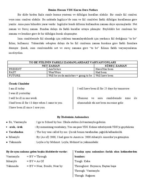 Benim Hocam Ders Programı Pdf