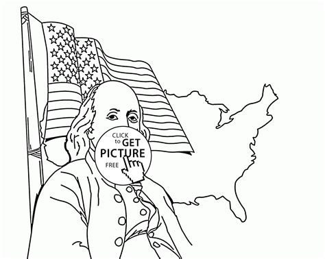 Benjamin Franklin And Us Flag Coloring Pages Hellokids Benjamin Franklin Coloring Pages - Benjamin Franklin Coloring Pages