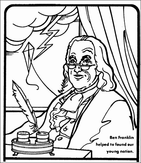 Benjamin Franklin Coloring Page Coloring Nation Benjamin Franklin Coloring Pages - Benjamin Franklin Coloring Pages