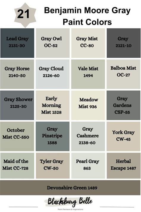 benjamin moore gray colors