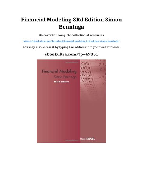 Benninga Financial Modeling 3rd Edition
