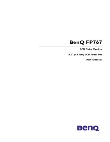 Benq Fp767 User Guide