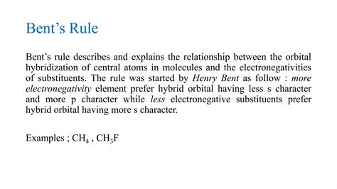 bent rule and energetics of hybridization