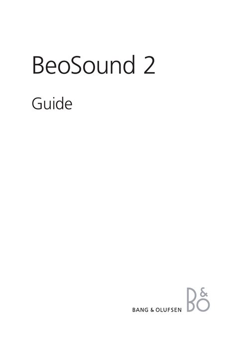 Full Download Beosound 2 User Guide 