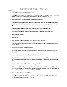 Read Online Beowulf Study Guide Answer Key 