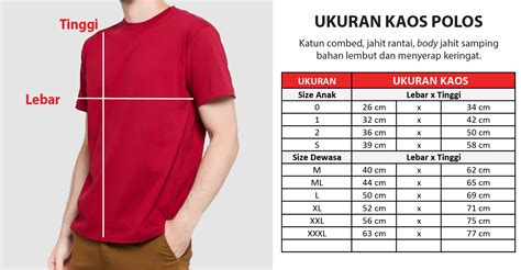 Berbagai Ukuran Kaos Polos Di Indonesia Size Chart Kaos - Size Chart Kaos