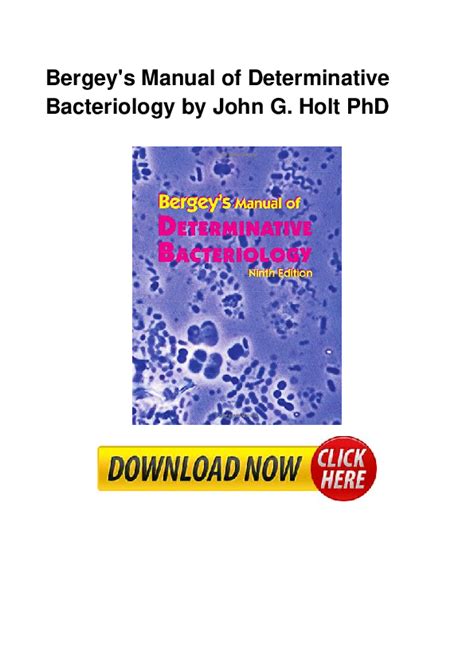Read Online Bergey Manual Of Determinative Bacteriology Free Download 