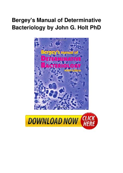 Read Online Bergeys Manual Of Determinative Bacteriology 9Th Edition 