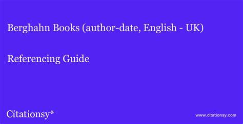 Read Online Berghahn Books Style Guide 