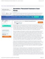 Berkshire Threaded Case Study Solutionslibforme