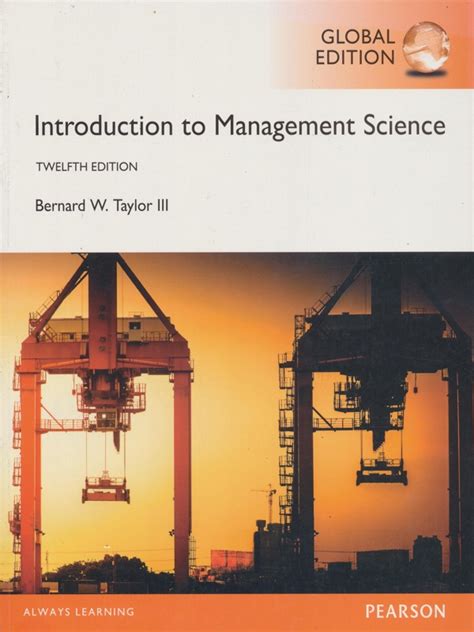 Read Bernard Taylor Introduction Management Science Solution 