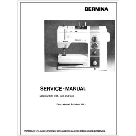 Full Download Bernina 931 User Guide 